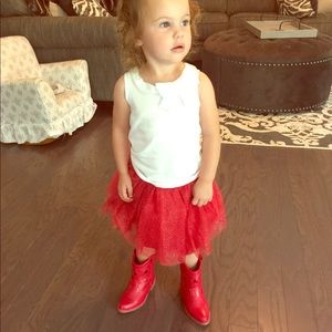 Fire Engine Red Cowgirl Boots for Toddlers